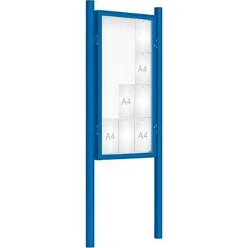 Informační tabulka Venkovní vitrína model 2000 12 x A4, modrá, včetně sloupků + doprava zdarma