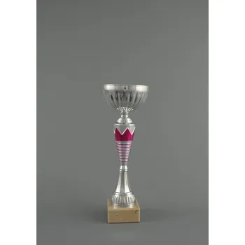 Stříbrno-růžový sportovní pohár 24 - 30 cm - 24 cm