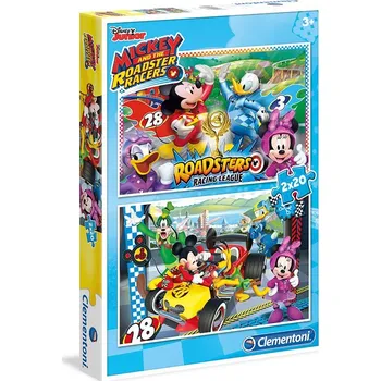 Puzzle Clementoni Supercolor Mickey závodník 2x 20 dílků