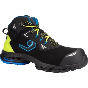 BASE RUN WORK BOSTON S3S ESD CI LG FO SR B1712 / Nekovová bezpečnostní kotníková obuv S3S ESD - černá/zelená 45