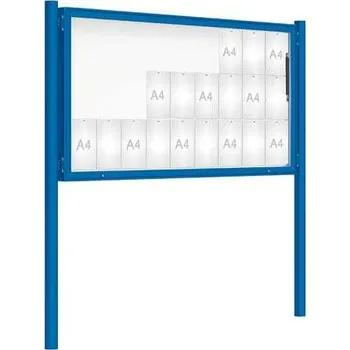 Informační tabulka Venkovní vitrína model 2000 27 x A4, modrá, včetně sloupků + doprava zdarma