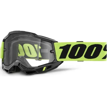 100% ACCURI 2 Enduro Moto brýle žluté čiré Dual plexi