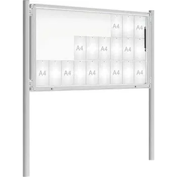 Informační tabulka Venkovní vitrína model 2000 27 x A4, elox, včetně sloupků + doprava zdarma