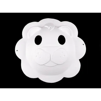 Karnevalová maska Karnevalová maska - škraboška k domalování zvířátka Varianta: 3 bílá lev, Balení: 1 ks