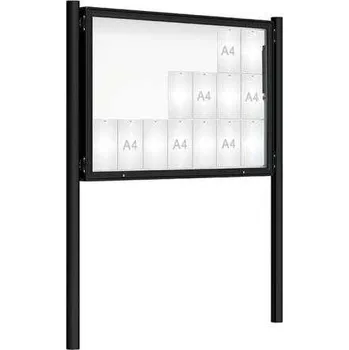 Informační tabulka Venkovní vitrína model 2000 21 x A4, černá, včetně sloupků + doprava zdarma