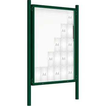 Informační tabulka Venkovní vitrína model 2000 30 x A4, zelená, včetně sloupků + doprava zdarma
