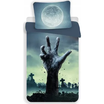 Povlečení Povlečení z mikrovlákna 140x200 Zombie šedé povlečení 70x90
