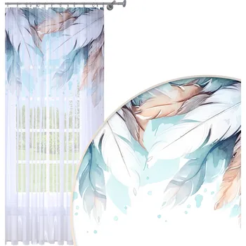 Obraz HOTOVÁ ZÁCLONA 140x250 BARVENÁ VOÁL ZÁVĚSA S VZOREM ŽÁBY 198