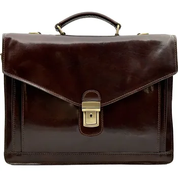 Pánská aktovka Giglio leather Pánská kožená aktovka 902 tmavě hnědá