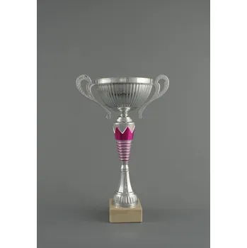 Stříbrno-růžový sportovní pohár s ušima 26,5 - 33,5 cm - 28,5 cm
