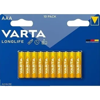 Článková baterie VARTA Longlife 10 AAA (Plastic free Wide Blister)