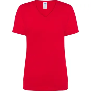 Dámské tričko červené s výstřihem do V, velikost L
