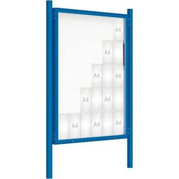 Informační tabulka Venkovní vitrína model 2000 30 x A4, modrá, včetně sloupků + doprava zdarma