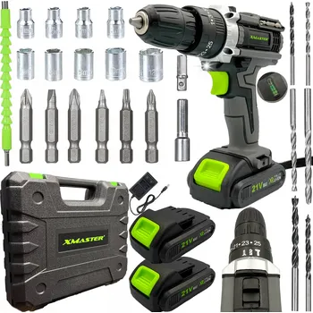 Akumulátorová Aku Vrtačka s příklepem XMaster 21 V s kufříkem