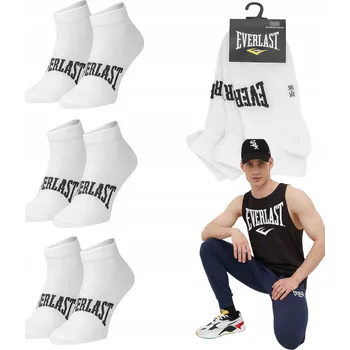 Pánské ponožky Ponožky Everlast bílé bavlněné 3 ks, velikost 43-46