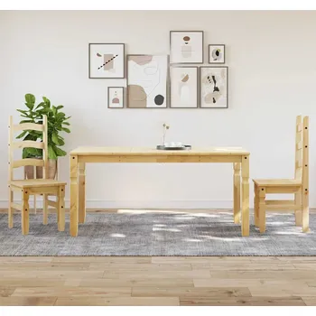 vidaXL Jídelní set ze 3 kusů "Panama" masivní dřevo borovice [3345201] Barva: Přírodní
