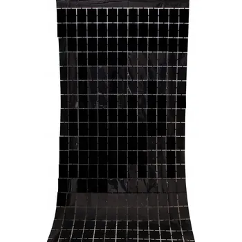 Obraz PANELOVÁ ZÁCLONA LESKLÁ ČERNÁ HOLOGRAFICKÉ POZADÍ DEKORACE STĚNA 1x2m