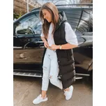 Černá prošívaná dlouhá vesta ELLA TY3030 Velikost: L