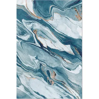 Koberec Koberec do Kuchyně 120x180 cm Modrý kámen abstraktní mramor glamour