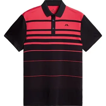 Pánské tričko J.Lindeberg polo Olof - černo oranžové: Pánské S