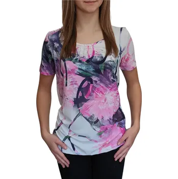 Dámská halenka Halenka Elain bílo-růžová do gumičky Velikosti Elain: XL