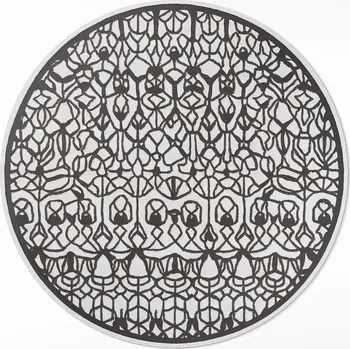 Obraz Kulatý Koberec z vinylového PVC o průměru 80 cm Abstraktní vzorovaná kompozice