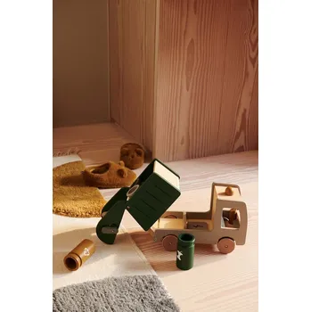 Dřevěná hračka Dřevěná hračka pro děti Liewood Irina Recycling Truck LW19339 zelená 79X, vel. ONE SIZE