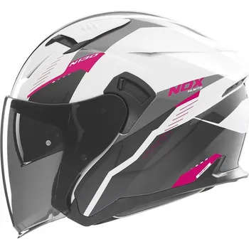Helma na motorku Přilba n130 myst, nox (bílá,černá,růžová, vel. xs)