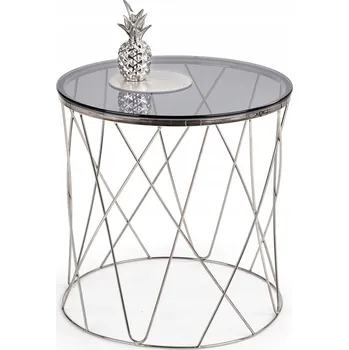 Konferenční stolek Konferenční stolek Halmar kulatý 55 x 55 x 55 cm stříbrný