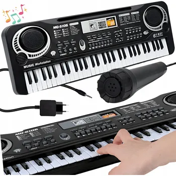 Hudební nástroj pro děti KLÁVESY PIANINO varhany ELEKTRONICKÉ PIANO 61 KLÁVES PRO DĚTI + MIKROFON