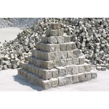 Venkovní dlažba Žulová kostka - Šedo-rezavá středně zrnitá štípaná Velikost: 7/9