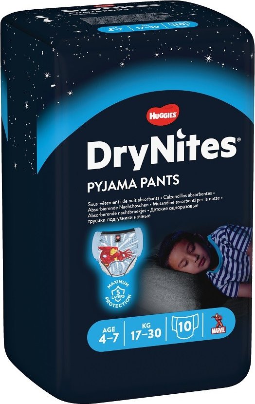 Huggies DryNites Nachtwindeln Mädchen 4-7 Jahre - Diskret Für Trockene Nächte 17-30kg