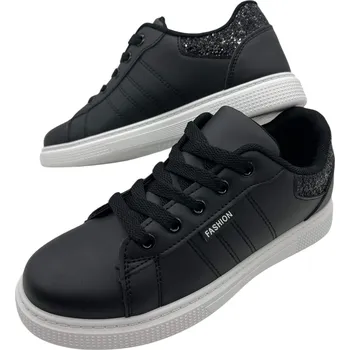 Dámské tenisky Fashion Dámské černé šněrovací tenisky 38 Barva: Černá, Velikost: 38