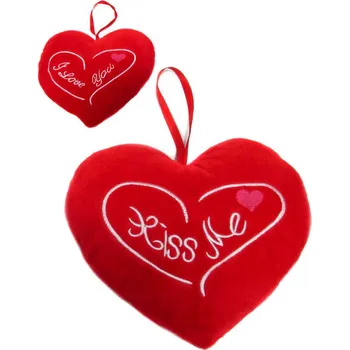 plyšák PLYŠ Srdce 20cm s nápisem I love you / Kiss me 2 druhy *PLYŠOVÉ HRAČKY*