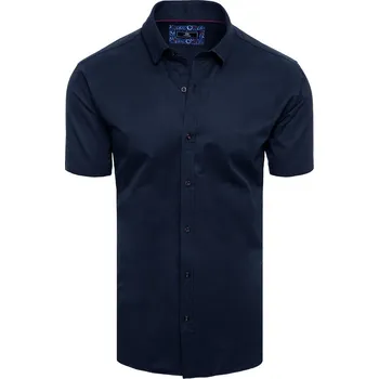 Pánská košile Tmavě modrá pánská košile s krátkým rukávem KX0984 Velikost: XL