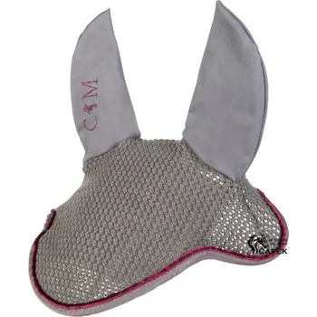 Čabraka pro koně Náušníky HKM -VELLUTO- - Vínová - Cob