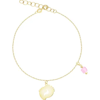 Náramek Zlatý náramek se zirkony - nožičky - AP540-9481