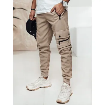 Pánské kalhoty Dstreet Pánské béžové kapsáčové jogger kalhoty