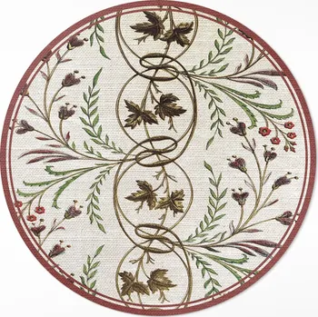 Koberec Moderní Kulatý Koberec <span data-type="glossary">Koberec</span> do Interiéru ⌀ 120 cm Rostlinný dekorativní vzor