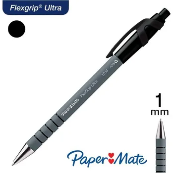 Kuličkové pero PaperMate FlexGrip Ultra - klikací, černé 36 ks