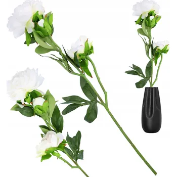 umělá květina UMĚLÉ KVĚTY velká umělý květ vysoká 82 cm pro hřbitovní bílou pivoňka