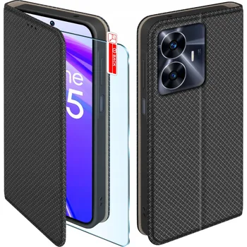 Pouzdro na mobilní telefon Flipové pouzdro KrainaGSM pro realme C55, černé