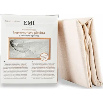 Plachta ložní nepromokavá krémová s gumičkou na rozích EMI: 90x200 cm