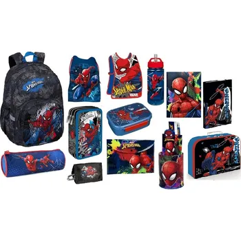 Školní batoh Školní set sada Spiderman 13 ks ŠKOLNÍ BATOH aktovka F109777/13/03