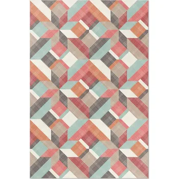 Koberec Designový vinylový Koberec S Potiskem, geometrický vzor s efektem opotřebení, 80x120 cm