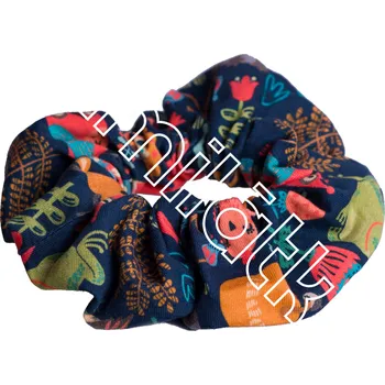 Látková gumička scrunchie - Lesní zvířátka