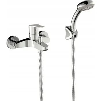 Vodovodní baterie Jednopáková nástěnná vanová a sprchová baterie Tres Base, stříbrná