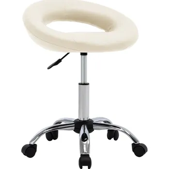 Nábytek vidaXL Marketos Pracovní židle na kolečkách krémová umělá kůže
