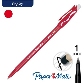 Kuličkové pero PaperMate Replay, gumovatelné, 1 mm červené