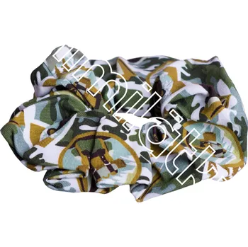 Látková gumička scrunchie - Lesní maskáč